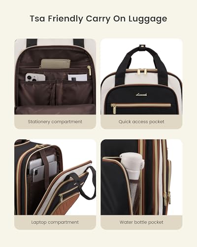 LOVEVOOK Underseat Carry On Luggage with Wheels, Lightweight Stylish Under Seat Luggage, Soft Sided Small Personal Item Suitcase for Travel