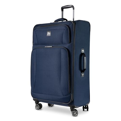 Skyway Epic Softside Large Checked Luggage - Lightweight Suitcase with Wheels | TSA Approved Travel Bag | Spinner Suitcase | Large Luggage Set with Telescoping Handle, 28 inch, Surf Blue