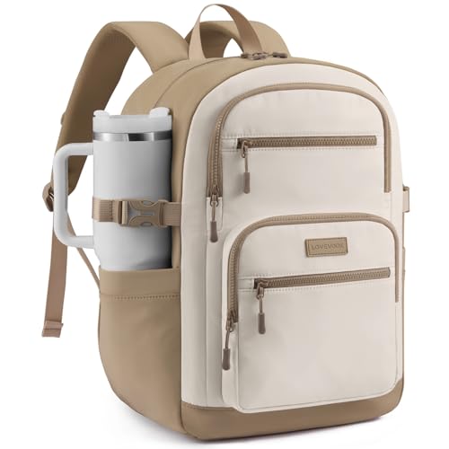 LOVEVOOK Laptop Backpack for Women, School Backpack for Girls & 15.6 Inch Laptop Work Bag, Large Capacity Bookbag for Students with Tumbler Holder