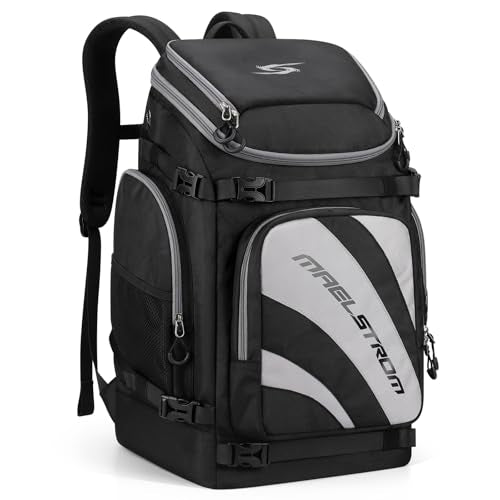 Maelstrom Ski Boot Bag,55L Large Ski Boots Travel Backpack for Men Women，Waterproof Snowboard Boot Bag for Travel Stores Gear Including Ski Helmet, Goggles, Gloves, Skis & Accessories