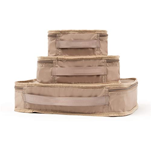 Travelpro Essentials-Packing Cubes, Khaki, 3-Pack (S/M/L)