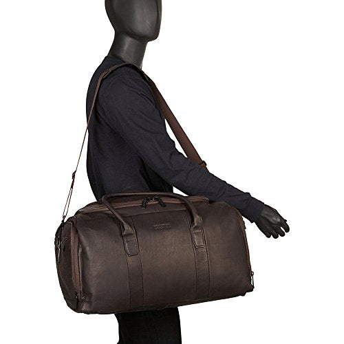Kenneth Cole REACTION Duff Guy Colombian Leather 20" Single Compartment Top Load Travel Duffel Bag, Cognac