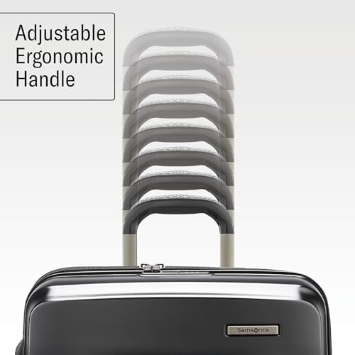 Samsonite Octiv Lightweight Hardshell 20-Inch Carry-On Luggage -Durable & Impact Resistant, 360° Aero Trac Spinner Wheels, Adjustable Telescopic Handle, Expandable Suitcase, TSA Approved Lock - Black