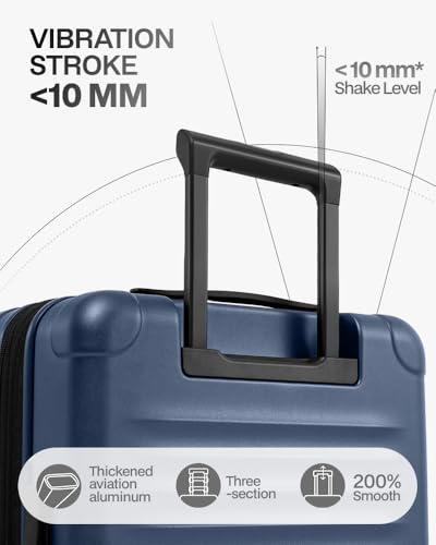 Coolife Luggage Sets Checked Suitcases - 2 Piece, Travel Carry on with Spinner Wheels, Expandable Hardside Large Suitcase with TSA Lock,20+29 Inch Blue