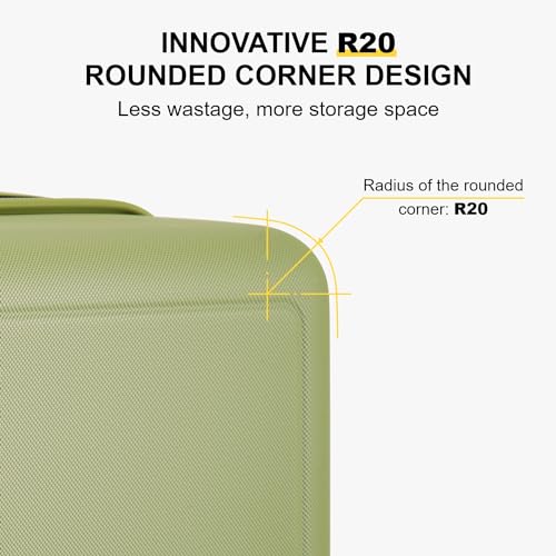 LEVEL8 Carry on Luggage Airline Approved with Spinner Wheels, Lightweight Luminous Textured Travel Bags for Women Men, Tsa Lock Cabin Suitcase, 20 Inch, Pickle Green
