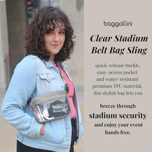 Baggallini Clear Stadium Belt Bag Black One Size