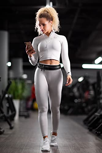 Fitgriff® Running Belt for Men & Women - Secure Jogging Pouch for Phone, Keys & Essentials - For All Cell Phones (Black, 24.5" - 35.5" Waist Size)