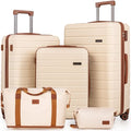 Cosbarn Luggage Sets 5 Piece Suitcases with Wheels, Suitcase Sets ABS Hard Case Luggage with TSA Lock Durable Carry-on Luggage with Spinner Wheels Travel Suitcase for Men Women