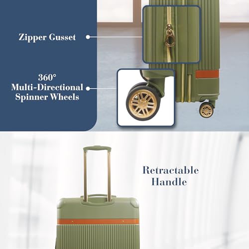 Tommy Bahama 30.5 Inches Rolling Luggage, Hard-Sided Suitcases with Spinner Wheels, Olive