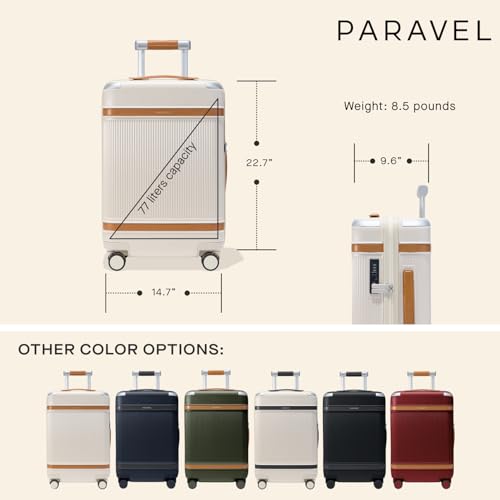 Paravel Aviator Luggage | Carbon-Neutral Travel Suitcase from Recycled Materials| Durable Luggage with Wheels | Domino Black