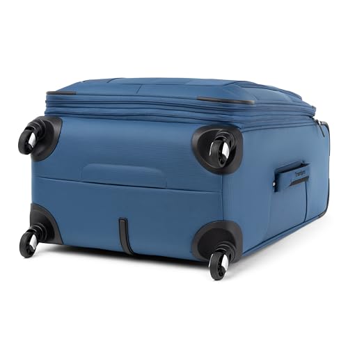 Travelpro Maxlite 5 Softside Expandable Luggage with 4 Spinner Wheels, Lightweight Suitcase, Men and Women, Ensign Blue, Checked-Medium 25-Inch