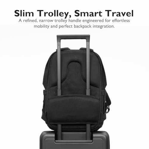 LEVEL8 Top Opening Carry on Luggage with Narrow Trolley Handle, Large Suitcases with Wheels Airline Approved, Expandable Hardside Luggage with Spinner Wheel for Men Women, 20 Inch, Black