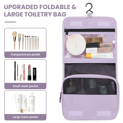 Prezon Mesh Packing Cubes for Travel, Durable Luggage Organizer with Sturdy Material and Double Zippers, Comprehensive Set for Travel Accessories Storage, 10 set, purple