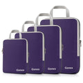 Gonex Compression Packing Cubes, 4pcs Expandable Storage Travel Luggage Bags Organizers (Purple)