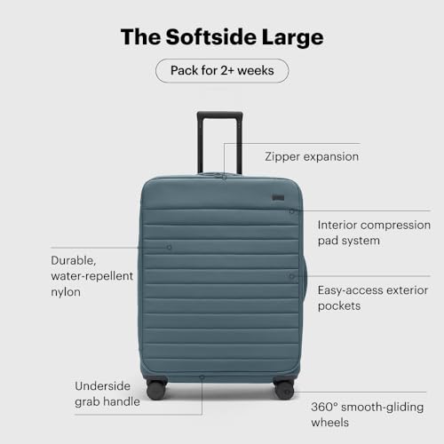 Away Softside Large Checked Suitcase, 29 Inch Expandable Luggage For Men & Women, Durable Nylon Exterior, TSA Approved Lock, Ideal For Trips 2+ Weeks, Coast Blue