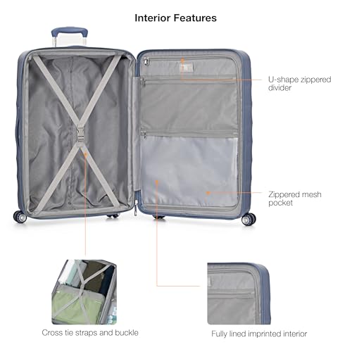 Traveler's Choice Elm 2PC Hardside Spinner Luggage Set - Matte Navy