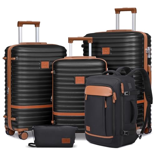 Joyway Expandable Luggage Sets 5 Piece, Lightweight Hard Shell Travel Suitcase Set with Spinner Wheels and TSA Lock