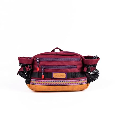 Wilderdog Mega Hip Pack with 3-Liter Capacity, Two Mesh Water Bottle Pockets, Interior Key Loops, Adjustable Straps, and Poop Bag Dispenser (Huckleberry)