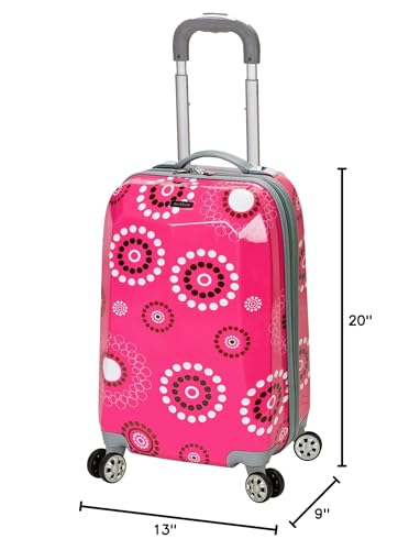 Rockland Vision Hardside Spinner Wheel Luggage, Carry-On 20", Pink Pearl
