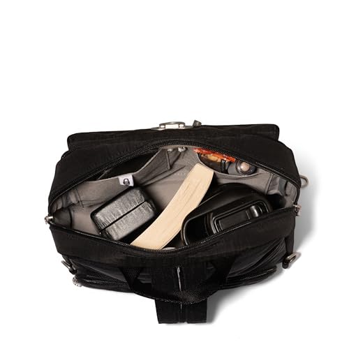 Baggallini Coastal Flip Lock Day Pack - Lightweight Convertible Small Backpack Sling Crossbody Bag