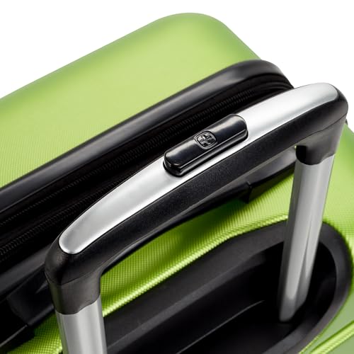 SwissGear 7366 Signature Hardside Expandable Luggage with Spinner Wheels, TSA Lock, Green, Checked-Medium 23-Inch