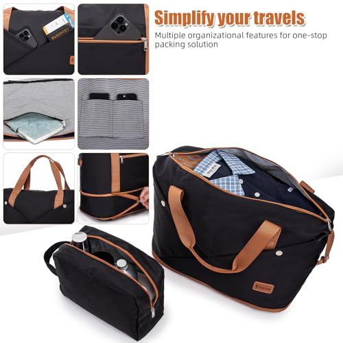Eeeza Luggage Sets 6 Piece Suitcases with Wheels,ABS Hard Case Suitcases with Spinner Wheels,Durable Travel Luggage with Combination Lock (Black, 6 Piece Set 16"/20"/24"/28")