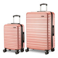 Amazon Basics 2-Piece Hardshell Suitcases Set (21", 30"), Expandable Travel Luggage with Scratch-Resistant Surface, Four Multi-directional Wheels, Telescopic Handle, Rose Gold