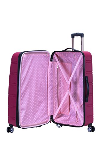 Rockland Melbourne Hardside Expandable Spinner Wheel Luggage, Magenta, Checked Large 28"