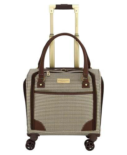 London Fog Cambridge 15" 8-Wheel Under the Seat Bag, Olive Houndstooth