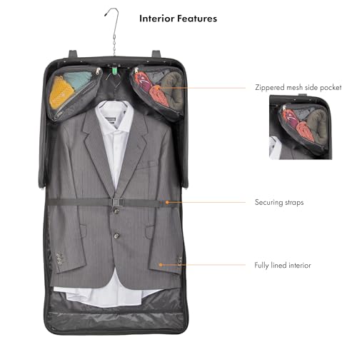 Travel Select Amsterdam Business Rolling Garment Bag, Softside Expandable Rolling 2-Wheeled Suit Carrier, Gray, One Size