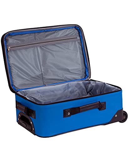 Rockland Fashion Softside 2 Piece Luggage Set, Expandable, (14" Tote/19" Upright), Blue