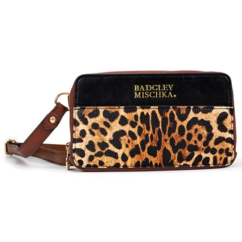 Badgley Mischka Leopard Vegan Leather Belt Bag Pouch | Travel Crossbody Sling Bag | Fanny Pack