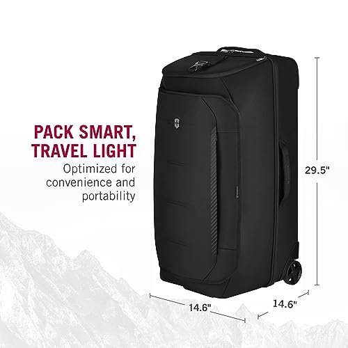 Victorinox Crosslight Wheeled Duffel Bag - Travel Luggage with Wheels - Includes Shoe Storage - Premium Travel Essentials - 87 Liters, Black