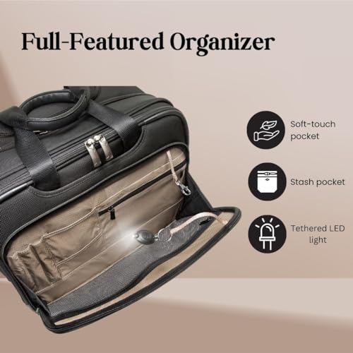 Ricardo Beverly Hills Flight Essentials Softside Wheel-A-Board Bag, Rolling Laptop Carry-On Luggage, Durable Ballistic Nylon Fabric, Water and Stain Resistant, Men and Women, 16.5-Inches Wide