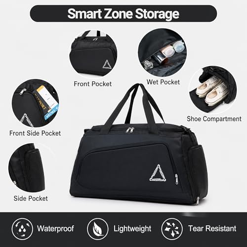 CONCEPTEN Luggage Sets, 5 Piece Durable Suitcase Set with Spinner Wheels, ABS Hard Shell Lightweight Luggage with TSA Lock, Large Checked Travel Suitcases, 20/24/28 Inch, Black