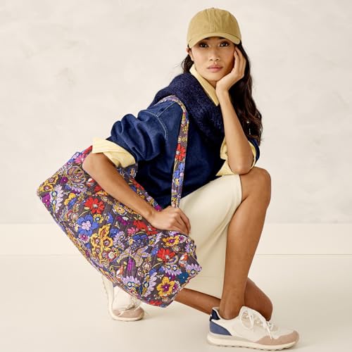 Vera Bradley Women's Premium Cotton Original Duffel Bag, Colorful Bouquet, One Size