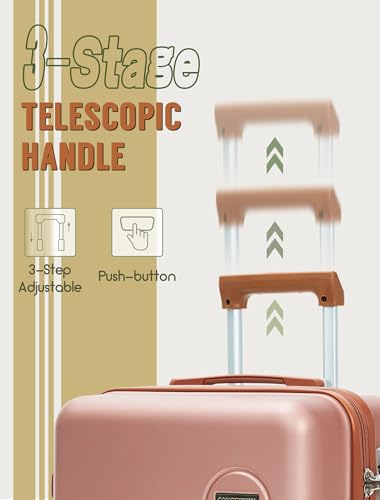 CONCEPTEN Luggage Sets 5 Piece, Suitcases with Wheels, Hardshell Suitcase Set, ABS Carry on Luggage Set with TSA Lock, Travel Luggage