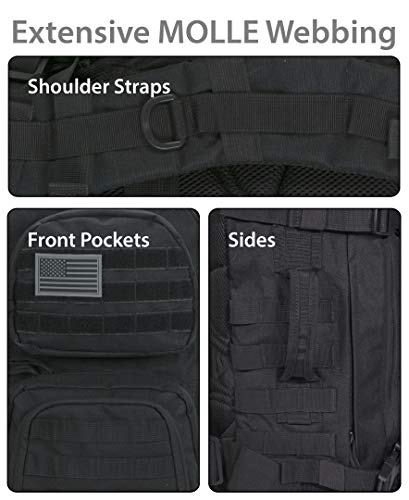 Rockland Military Tactical Laptop Backpack, Black