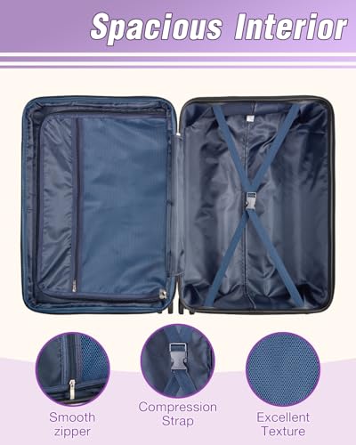 TTOVALIGERIA Carry on Luggage 22x14x9 Airline Approved, 20 Inch Expandable Hardside Luggage with Spinner Wheels, Hardshell Small Rolling Suitcase