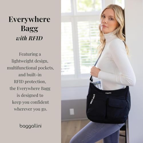 Baggallini Everywhere Bagg - Hobo Crossbody Bag for Women with RFID Wristlet – Water-resistant Travel Bag