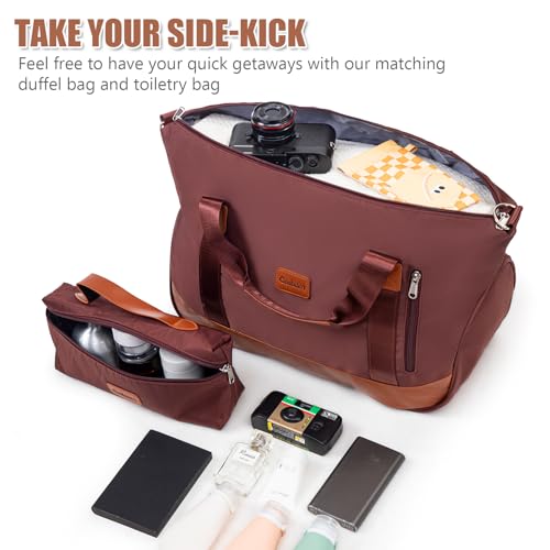 Cosbarn Luggage Sets 5 Piece with TSA Lock Spinner Wheels, Unisex Hard Case ABS Suitcase Set, Hardshell Lightweight Waterproof Travel Hardside Suitcases with Wheels for Women Men, Burgundy