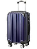 Coolife Luggage, Suitcase with Durable and Lightweight, Large Checked Luggage with PC+ABS Hardshell Expandable, Dual Spinner Wheels, TSA Lock, and YKK Zipper(navy new, L(28in))