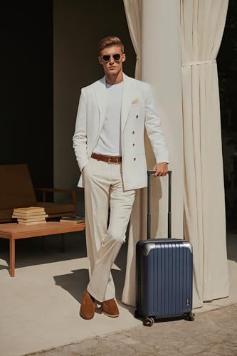 LEVEL8 Carry on Luggage Airline Approved, Hardshell Suitcases with Spinner Wheels, PC Expandable Luggage, 20 Inch, Blue