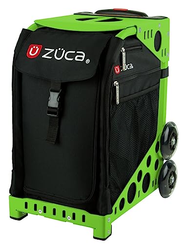 ZÜCA Sport Obsidian Rolling Bag with Green Frame (flashing wheels)
