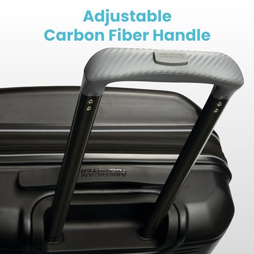 American Tourister Stratum 2.0 Expandable Hardside Luggage with Spinner Wheels, Checked-Large, Jade Green