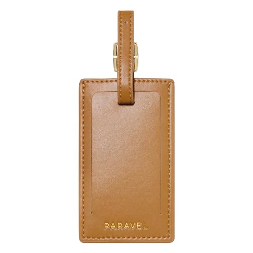 Paravel Luggage Tag | Made with Recycled Vegan Leather | Premium Leather Luggage Tag | Atlas Tan