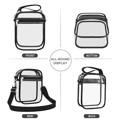USPECLARE Clear Purse Stadium Transparent Messenger Bag Stadium Approved for Men and Women Clear CrossBody Bag