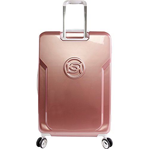 BEBE Women's Luggage Stella 29" Hardside Check in Spinner, Telescoping Handles, Rose Gold, One Size