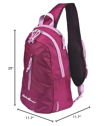 Eddie Bauer Stowaway Packable Sling Bag | Travel | Outdoor | Lightweight | Compact | Ripstop Nylon, Port Red-10L