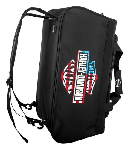 Harley-Davidson Americana Bar & Shield Logo Graphic Rugged Duffel Bag, Black